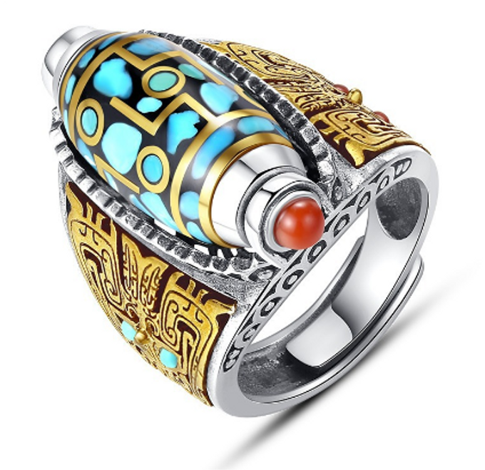 خاتم مرصع بحجر الفيروز